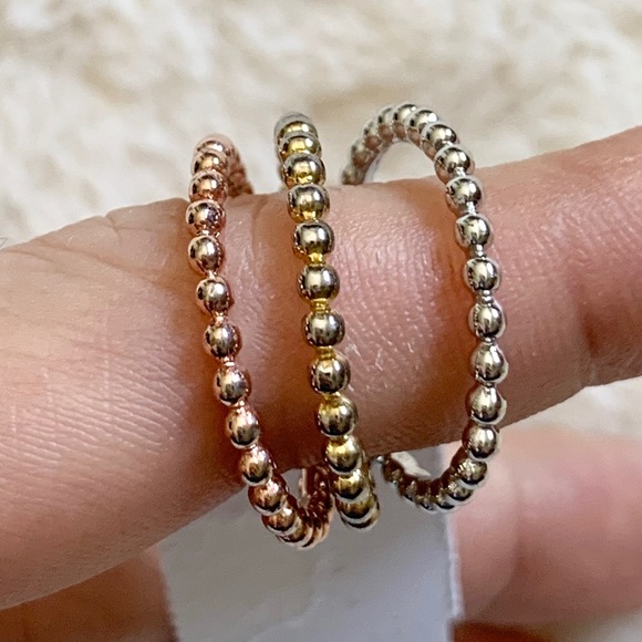 NWOT Tri-Tone Stackable Rings - Set of 3 - Picture 4 of 5